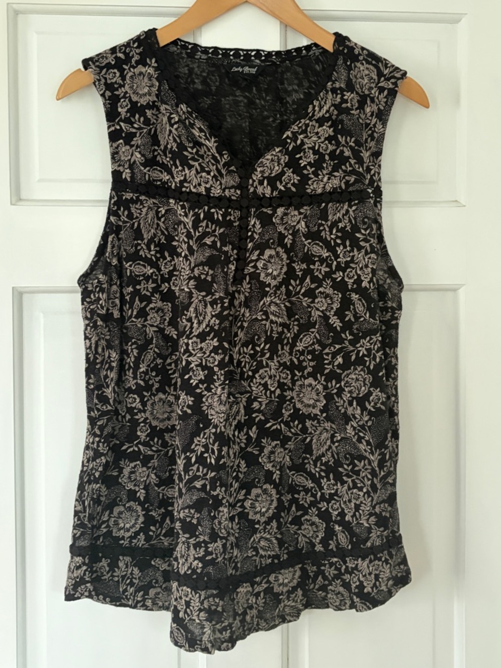 Lucky Brand Black Floral Lace-Trim Sleeveless Camisole - Picture 2 of 5